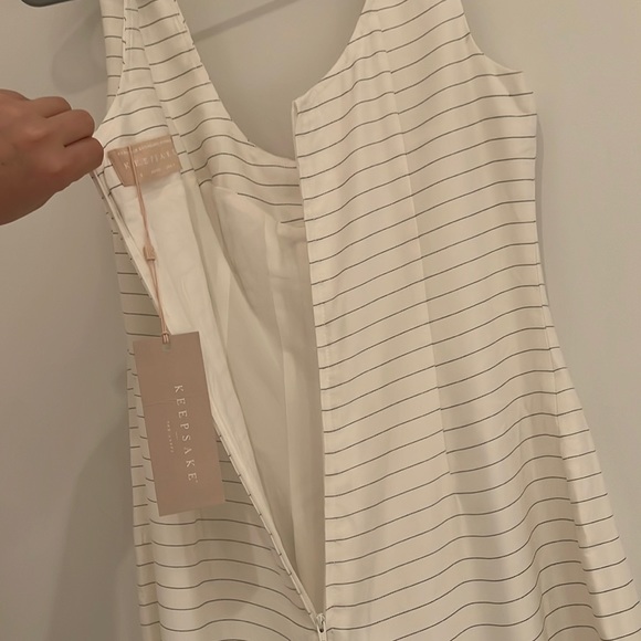 Keepsake the Label Fever Striped Wide Leg Ivory Jumpsuit, NWT Size 4 - Picture 12 of 15